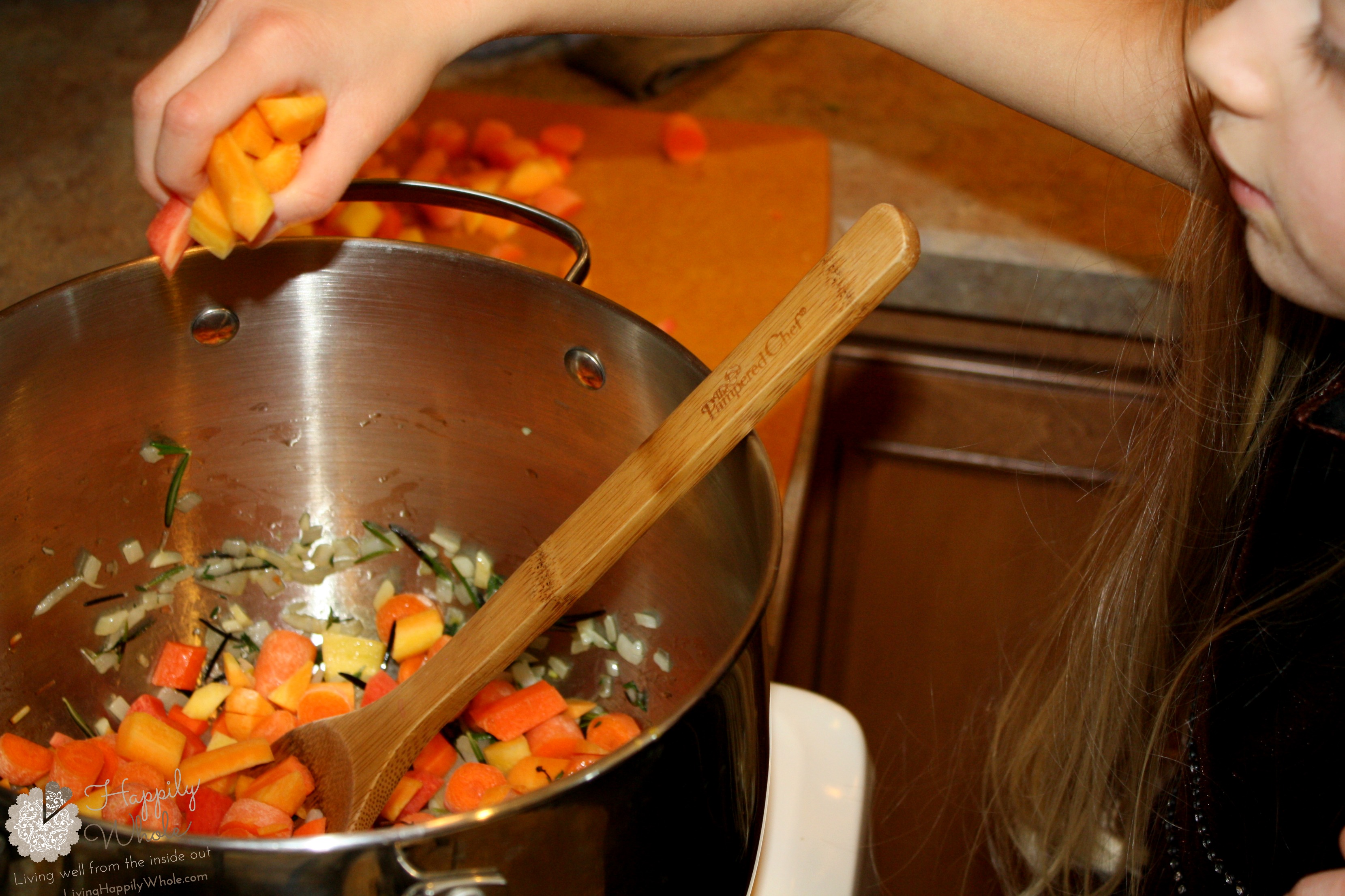 Cooking the carrot soup