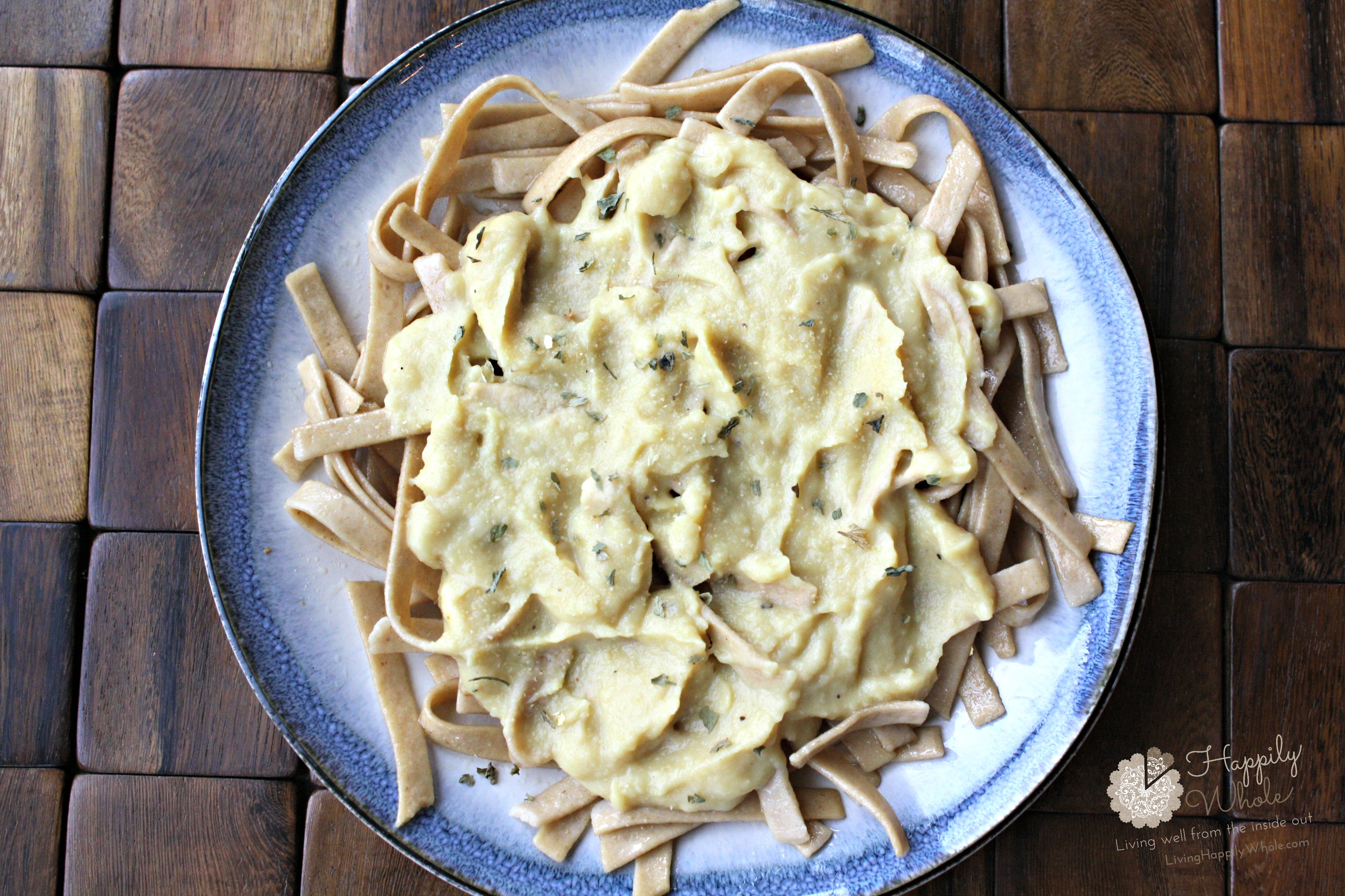 Cauliflower Alfredo Sauce, vegan and gluten free