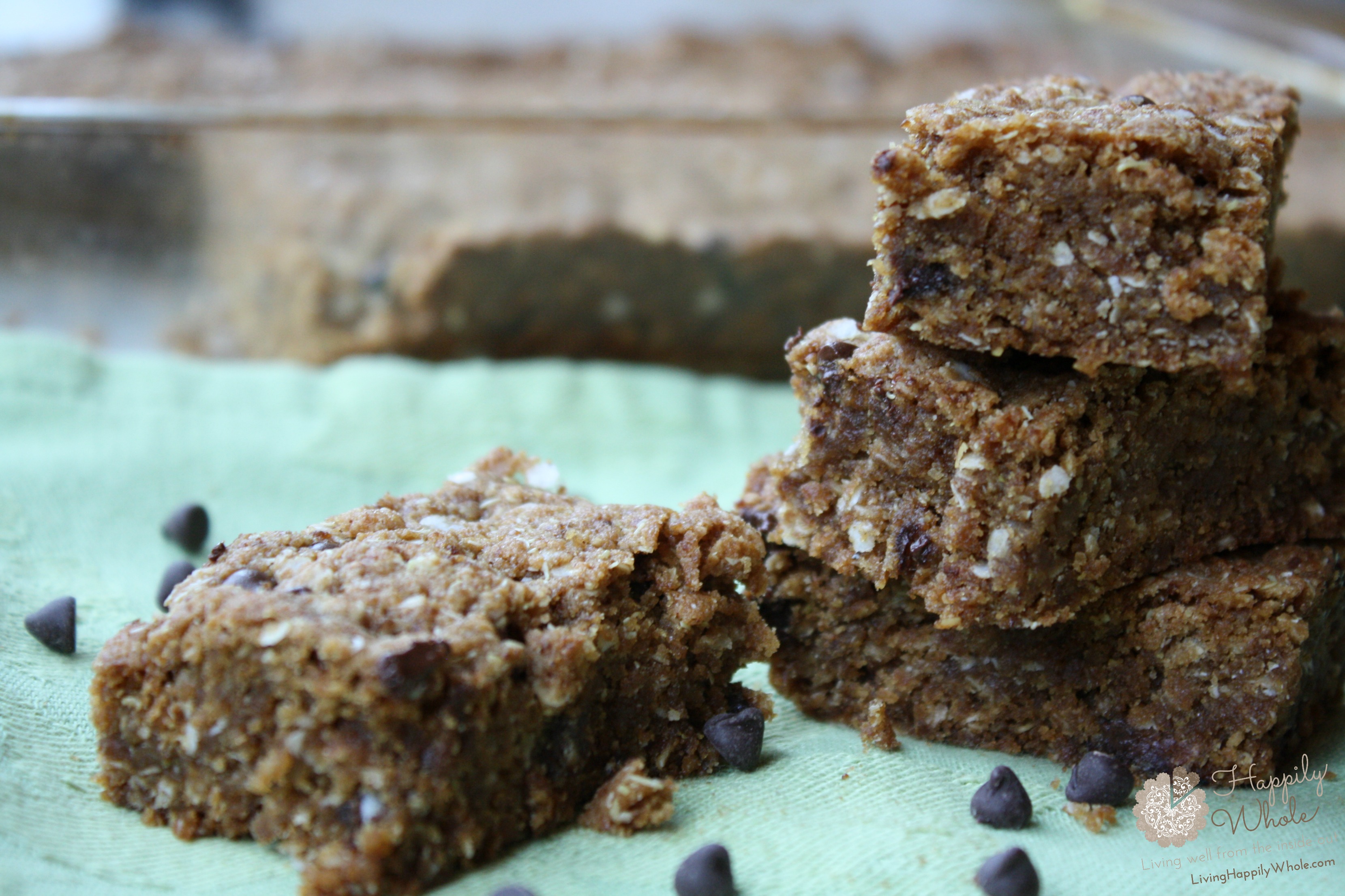 Gluten Free, Chocolate Chip, Quinoa Breakfast Bars