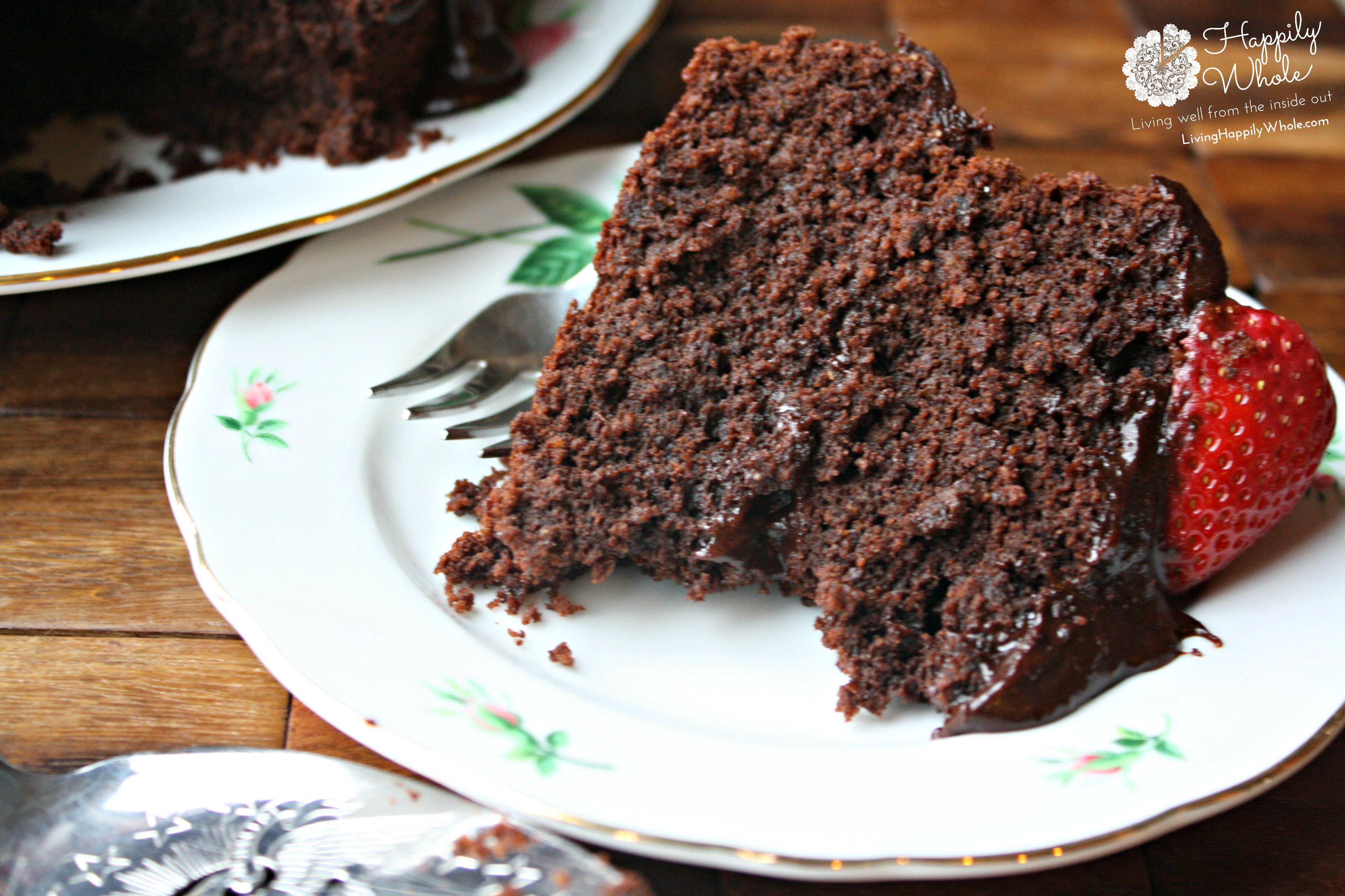 grain free chocolate cake with dark chocolate glaze