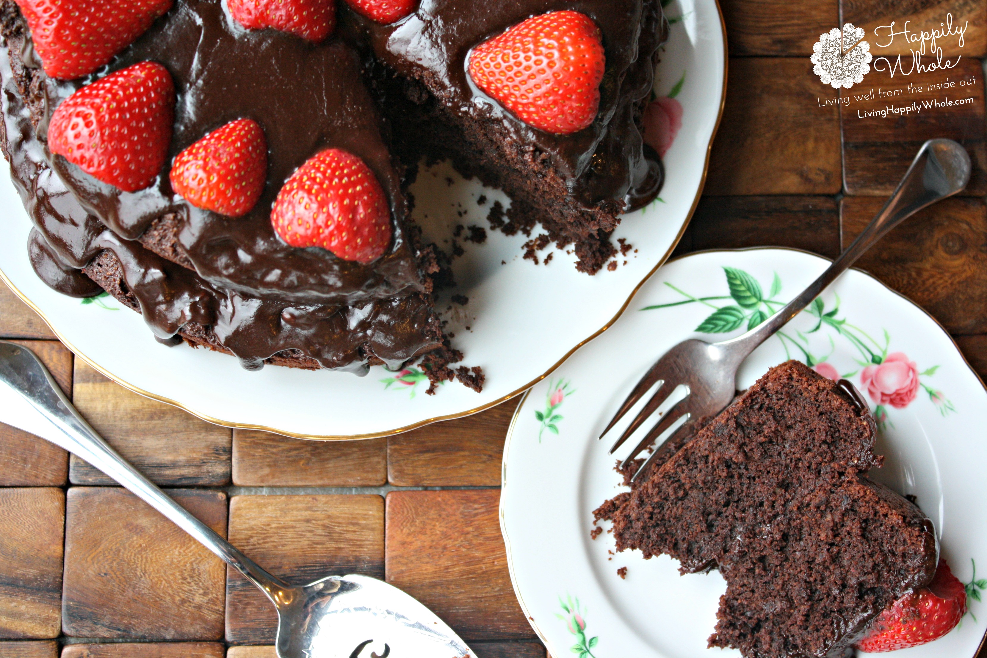 grain free chocolate cake with dark chocolate glaze