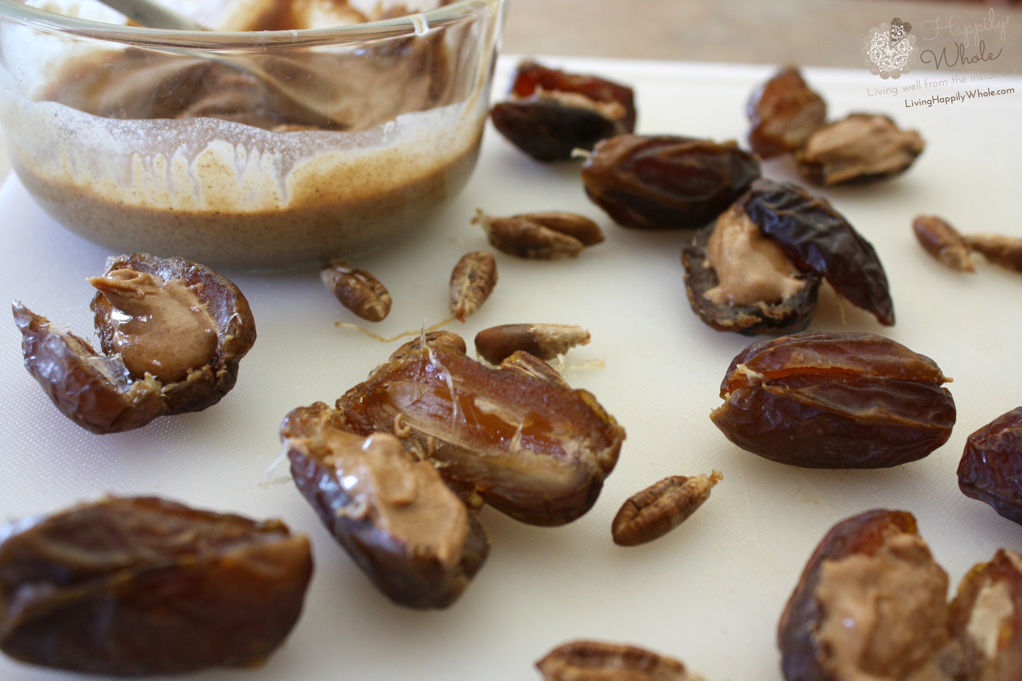 Decadent Dates-stuffed with almond butter