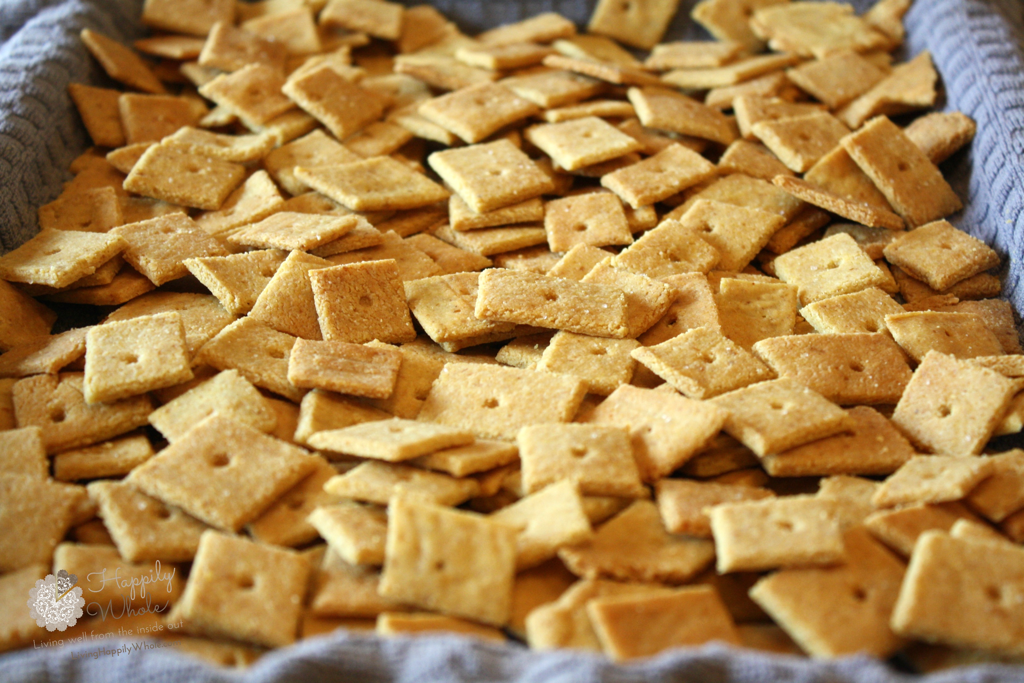 Easy Cheesy Crackers, gluten and grain free. Baked!
