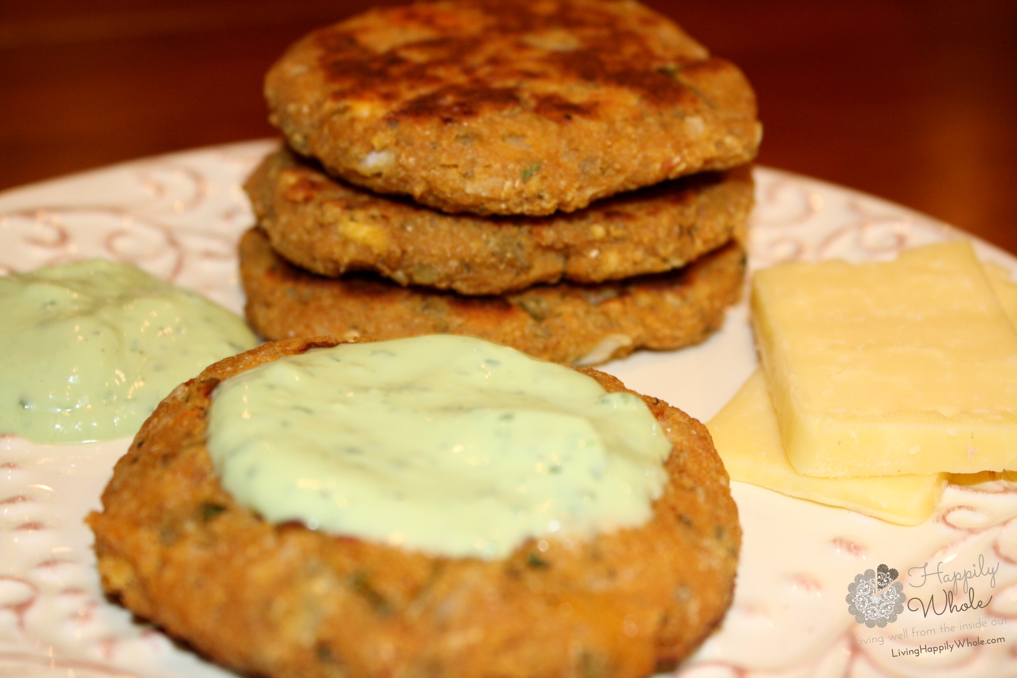 Sweet Potato, Chick Pea Patties with Avocado Dip