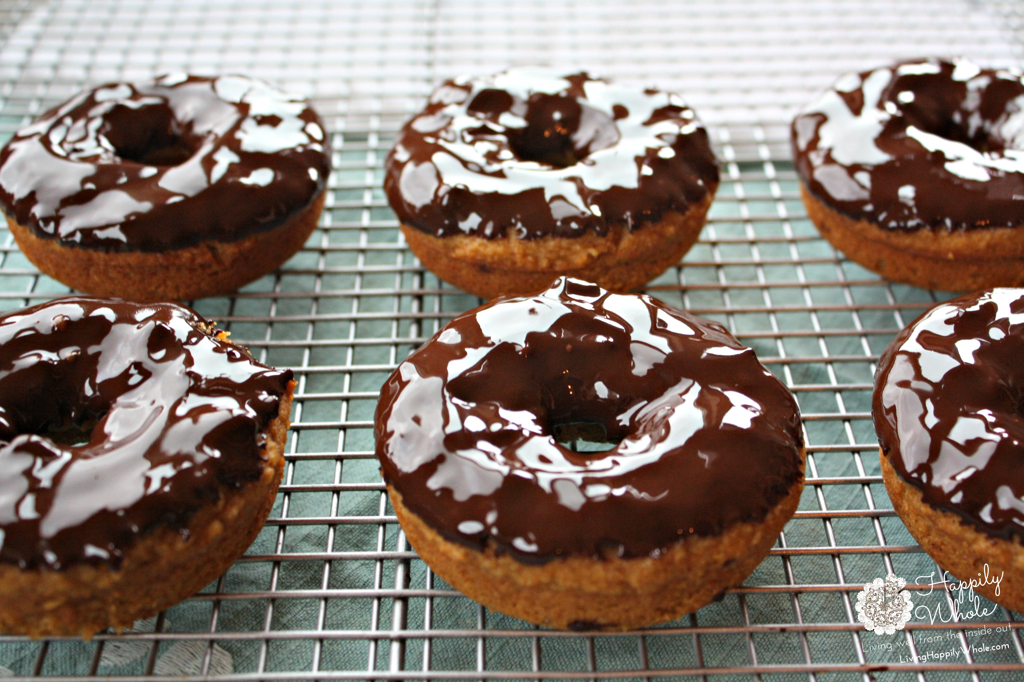 Pumpkin Donuts with Dark Chocolate Glaze (grain and gluten free)