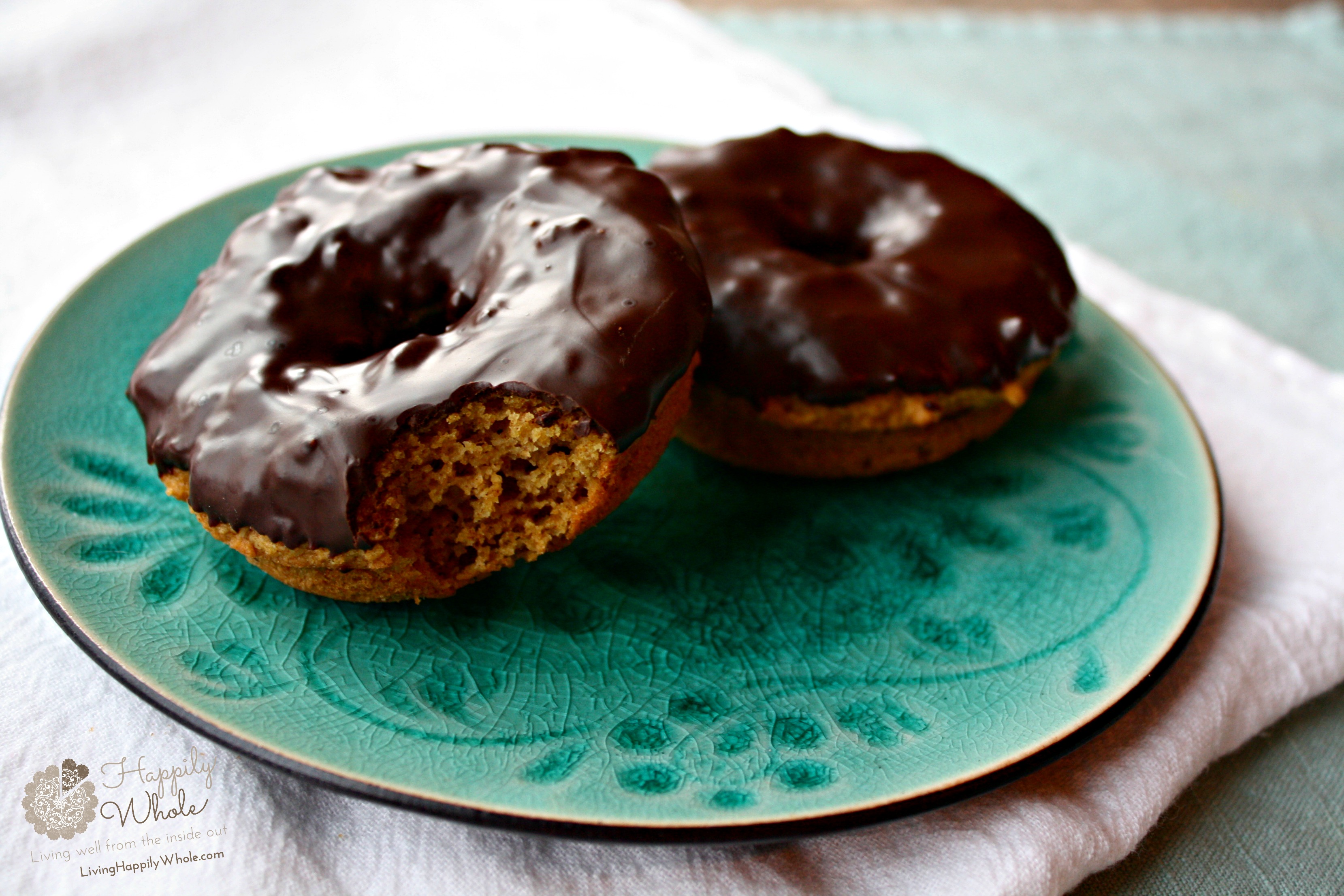 Pumpkin Donuts with Dark Chocolate Glaze (grain and gluten free)