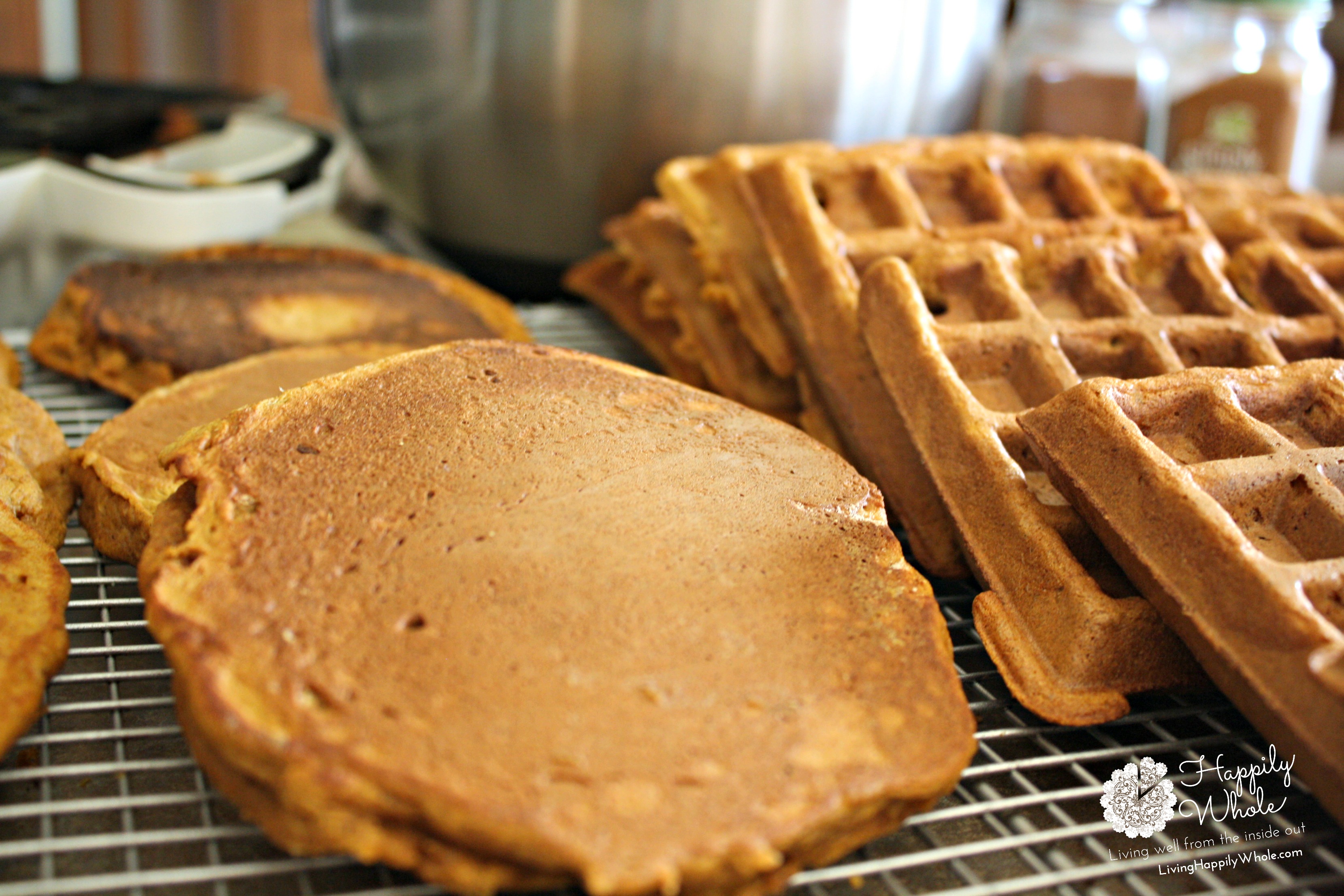 Whole Grain Pumpkin Waffles and Pancaakes