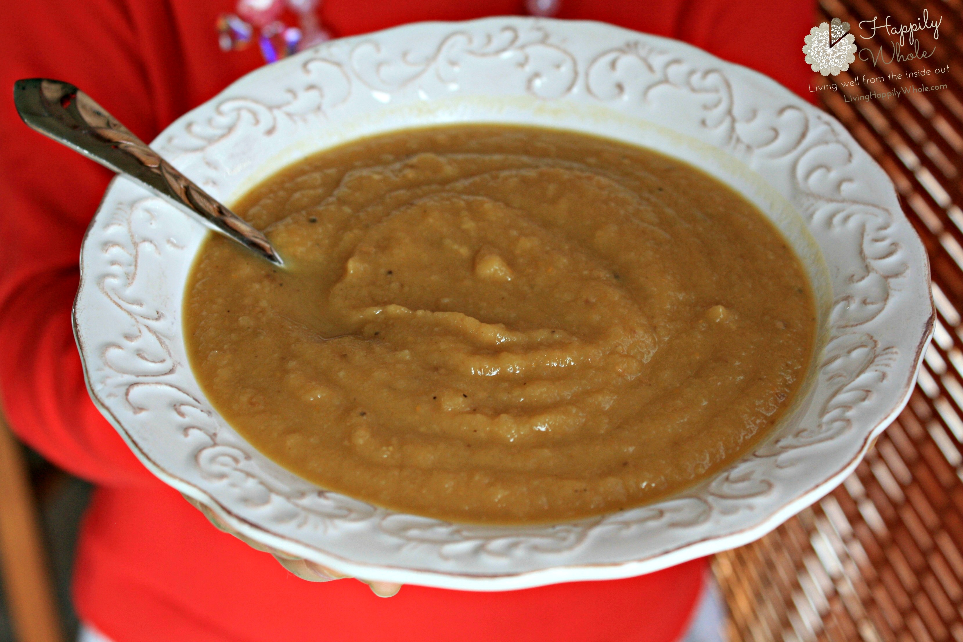 Simple roasted root soup, parsnips, sweet potatoes, turnips, celery root