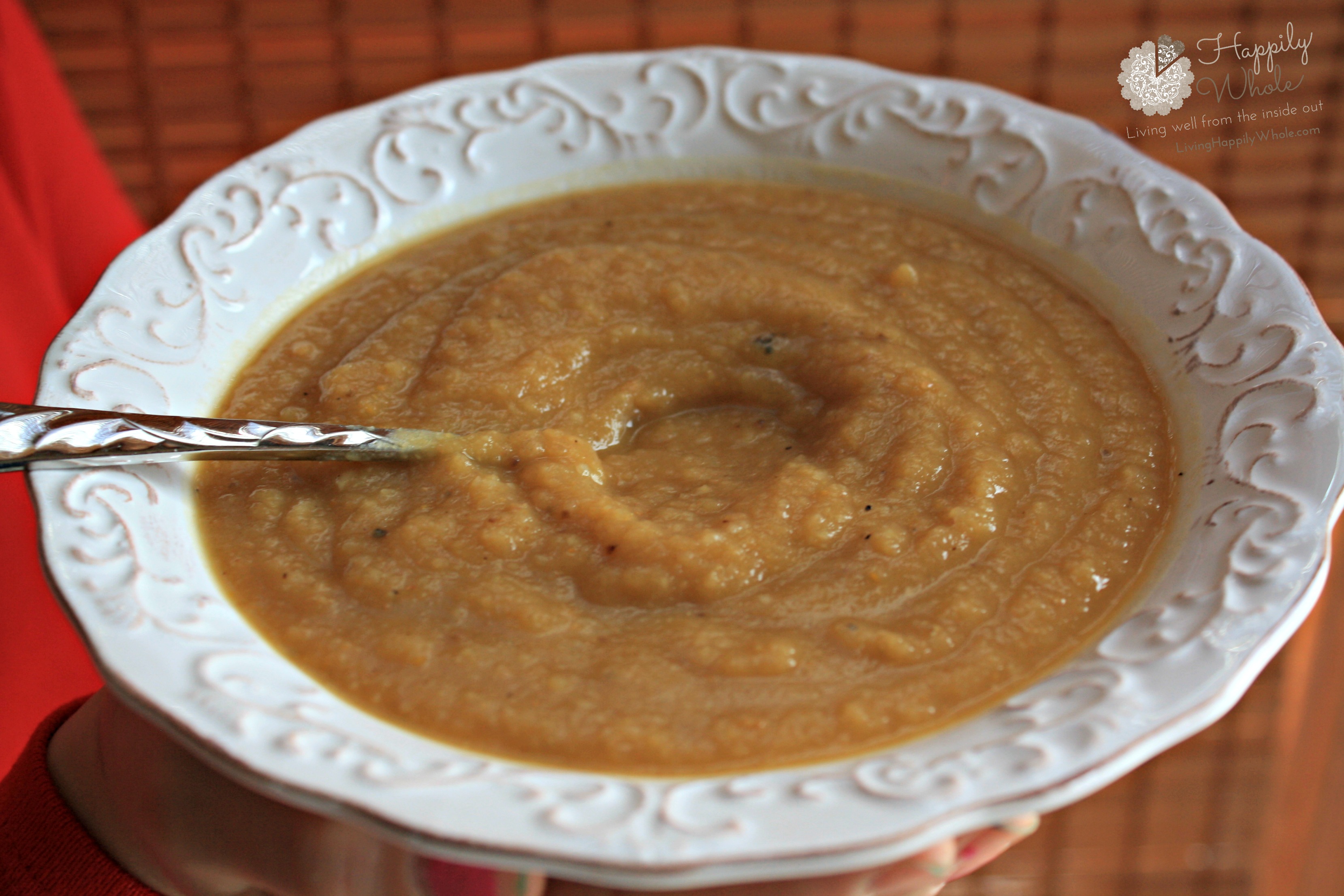 Simple roasted root soup, parsnips, sweet potatoes, turnips, celery root