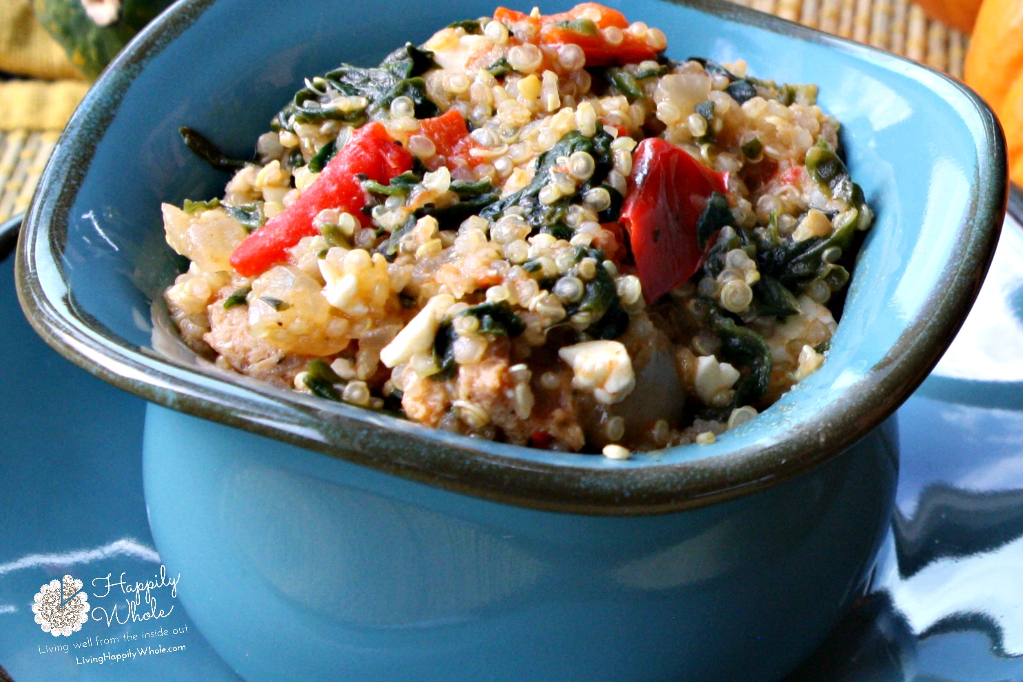 Southwest, stovetop quinoa and sausage