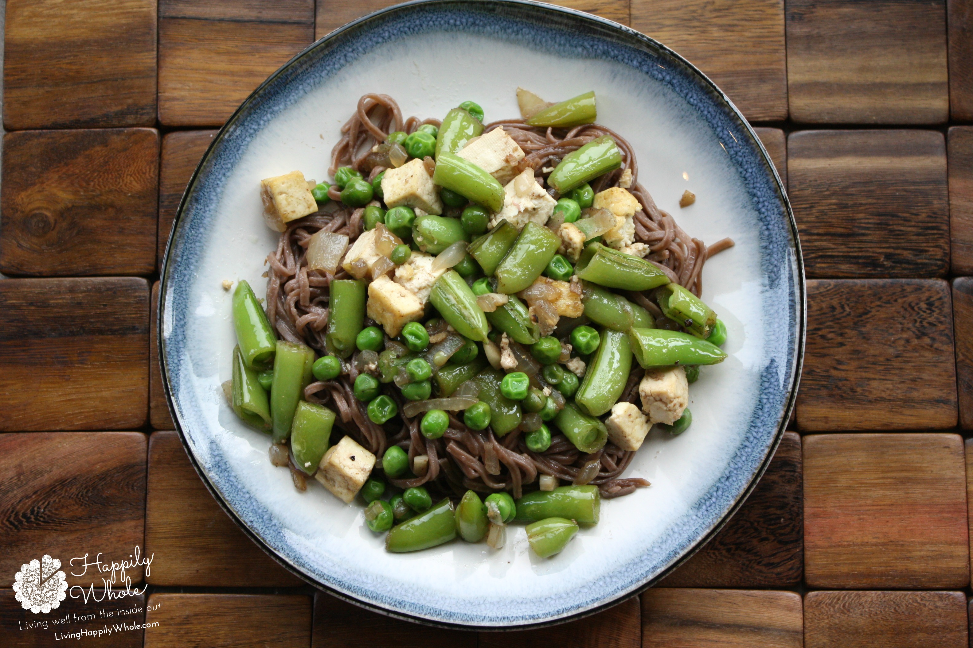 Spring Pea and Tofu Stir Fry with Soba Noodles