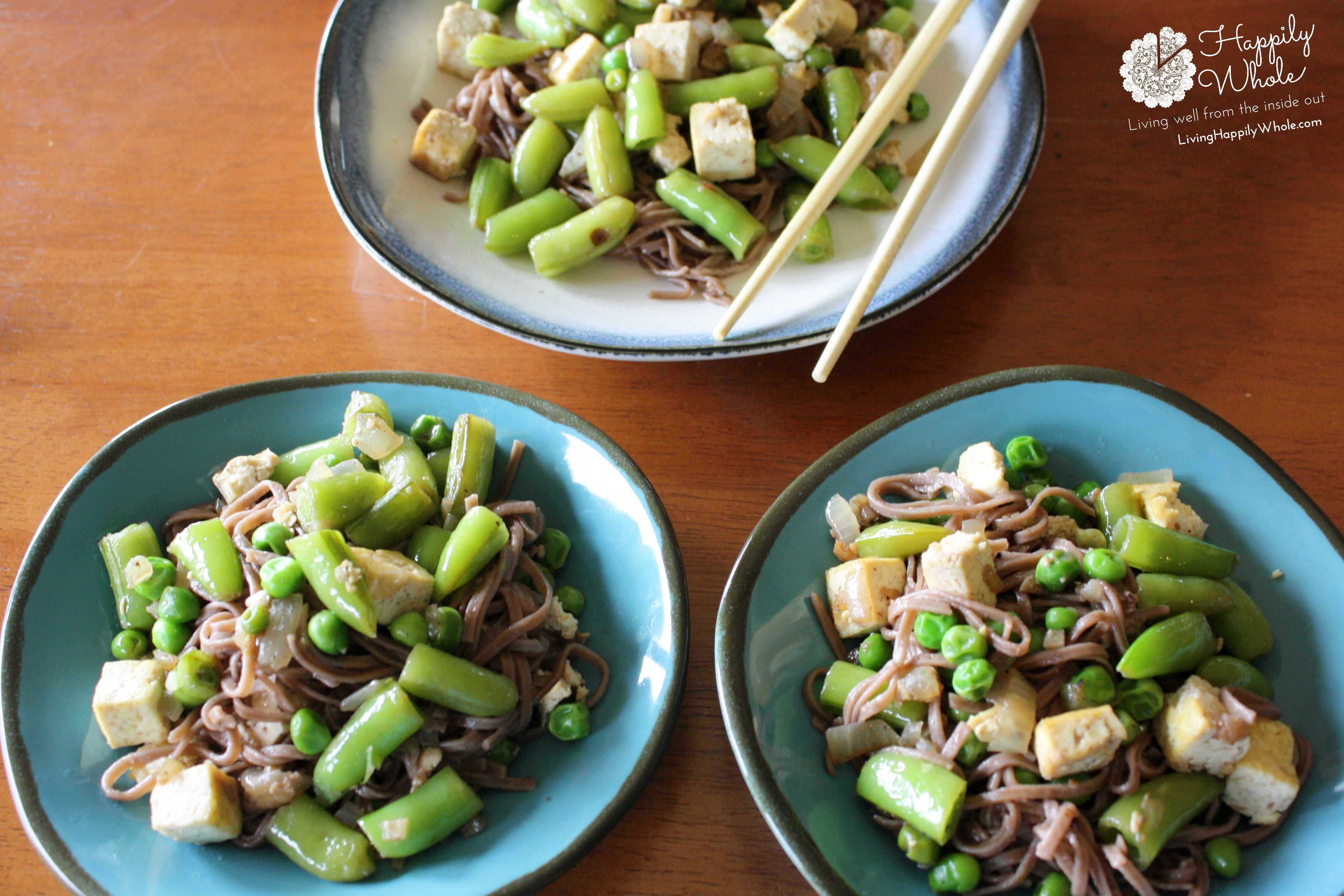 Spring Pea and Tofu Stir Fry with Soba Noodles