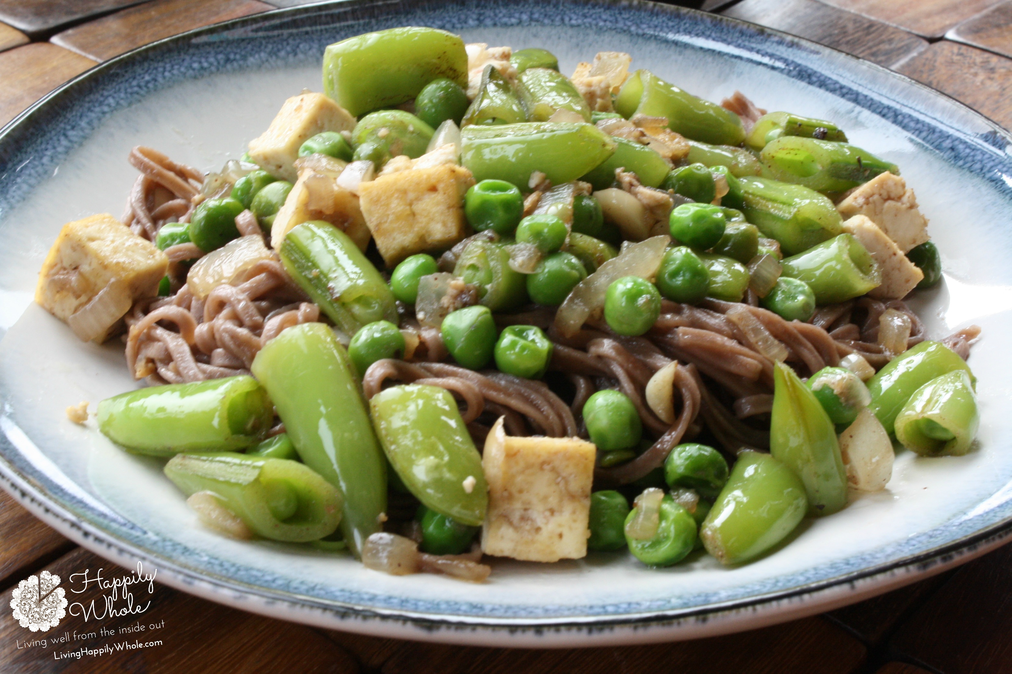 Spring Pea and Tofu Stir Fry with Soba Noodles