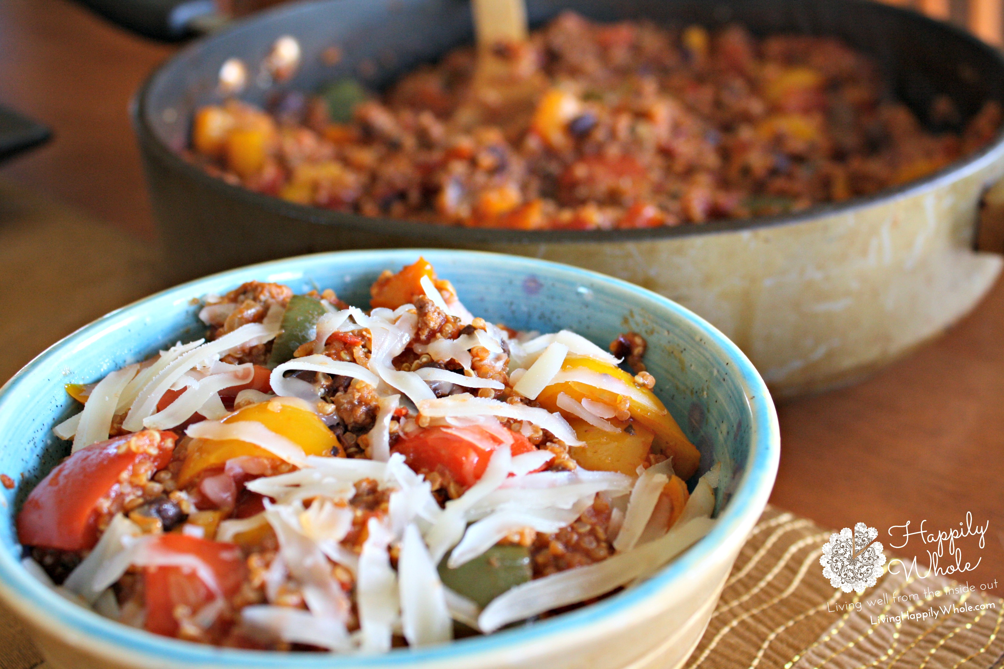 Unstuffed Peppers, gluten free, high protein, grassfed beef, quinoa, beans