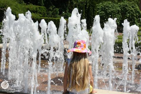 Contemplating at Fountain