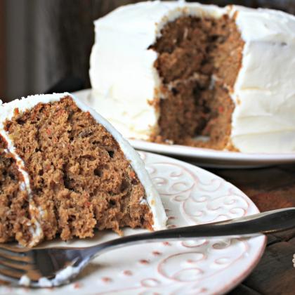 Makeover Carrot Cake with Cream Cheese Frosting