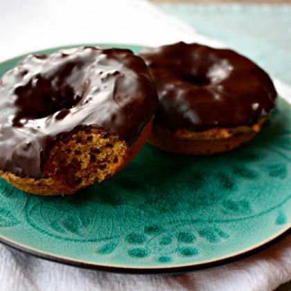 Pumpkin Donuts with Dark Chocolate Glaze (grain and gluten free)