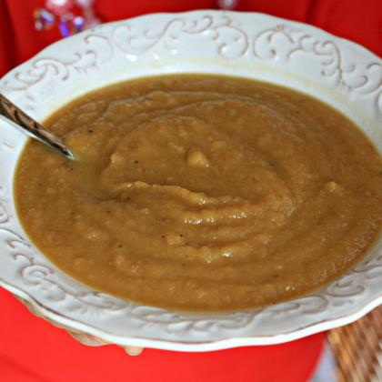 Simple roasted root soup, parsnips, sweet potatoes, turnips, celery root