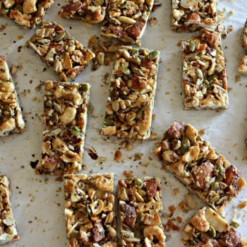 Dark Chocolate Toasted Seed-n-Nut Bars~Baked and sliced