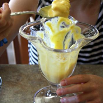 Healthy Mango Frozen Yogurt and Banana Soft Serve
