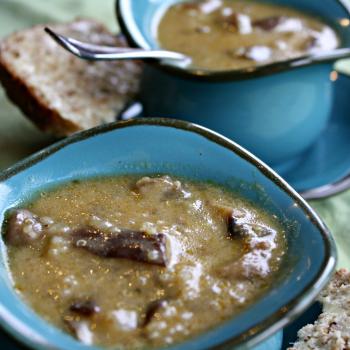 Creamy Mushroom Quinoa Soup with Coconut Broth