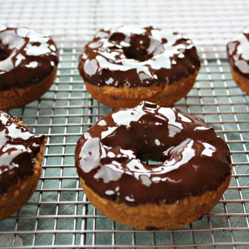 Pumpkin Donuts with Dark Chocolate Glaze (grain and gluten free)