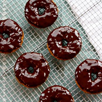 Pumpkin Donuts with Dark Chocolate Glaze (grain and gluten free)