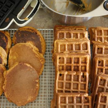 Whole Grain Pumpkin Waffles and Pancaakes