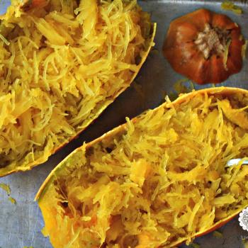 spaghetti squash, beef, cheese bake