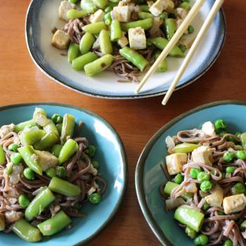 Spring Pea and Tofu Stir Fry with Soba Noodles
