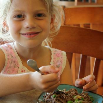 Spring Pea and Tofu Stir Fry with Soba Noodles, Evelyn Loves it!