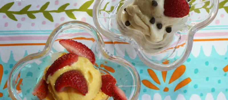 Healthy Mango Frozen Yogurt and Banana Soft Serve