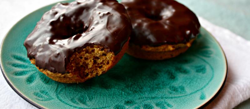 Pumpkin Donuts with Dark Chocolate Glaze (grain and gluten free)