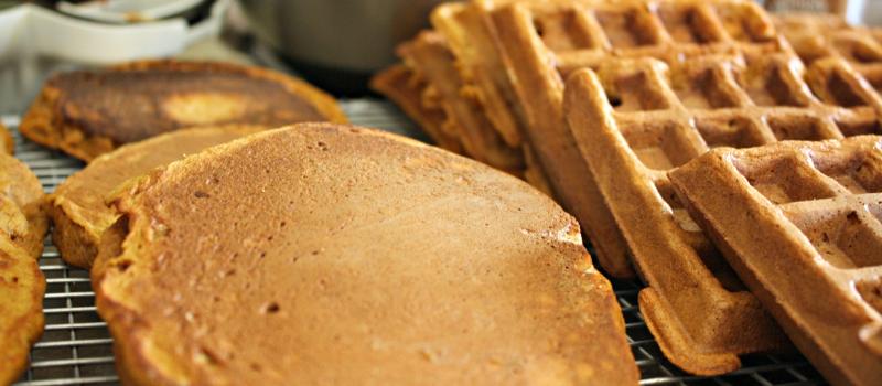 Whole Grain Pumpkin Waffles and Pancaakes