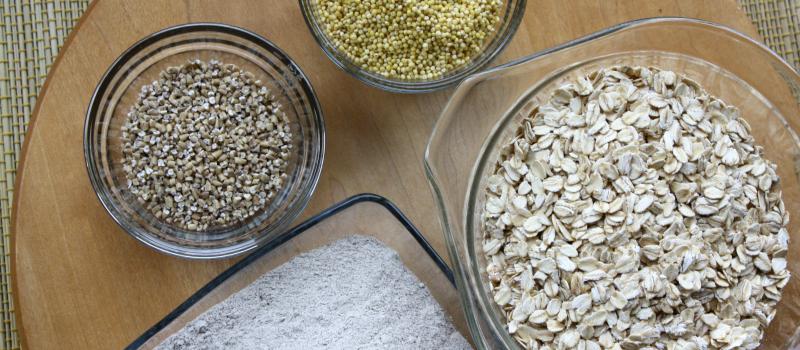 Grains--millet, oats, steel cut oats, buckwheat