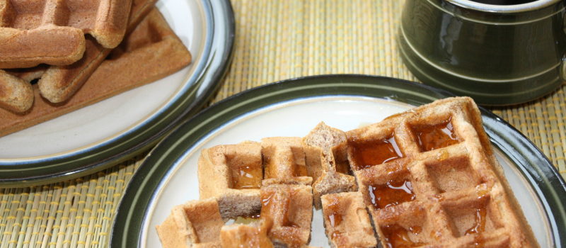 Weekend Whole Wheat Almond Waffles