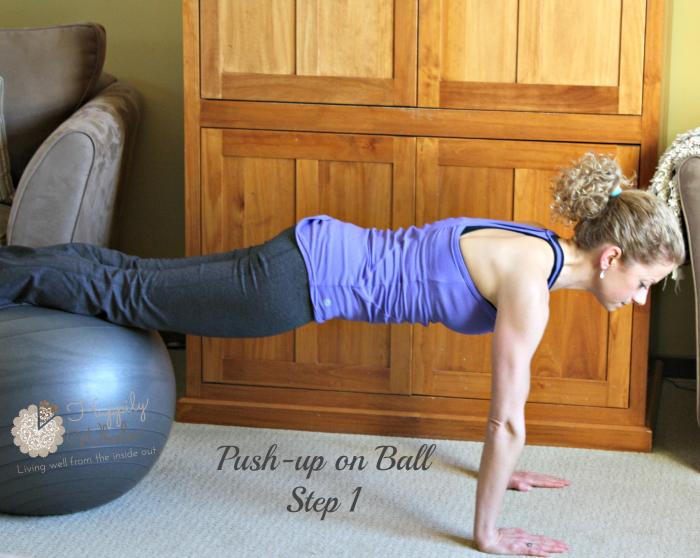 Push up on Stability ball Step 1