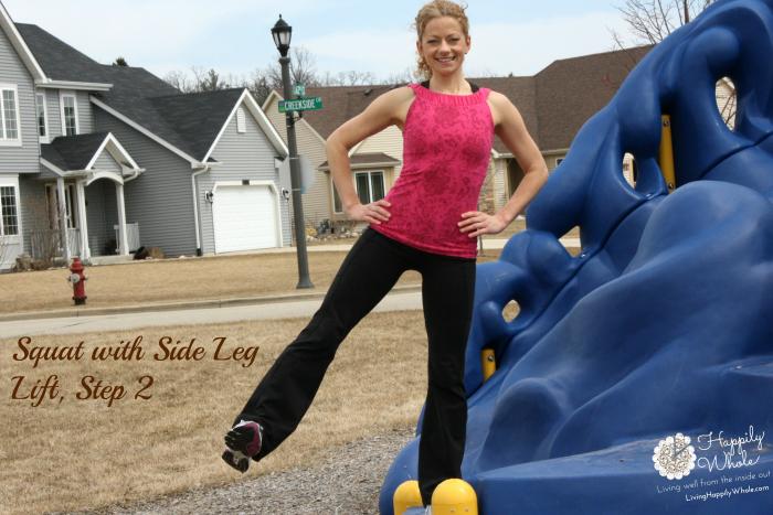 Squat with Side Leg Lift Step 2