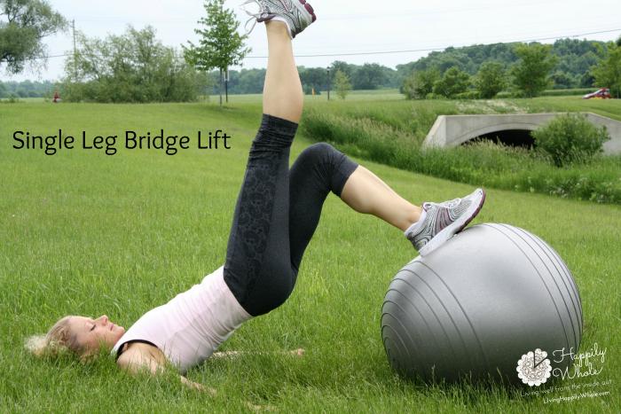 Stability Ball OPTIONAL single leg bridge