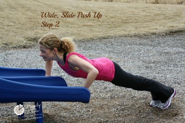 Wide Slide Push up, Step 2