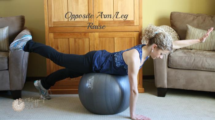 Opposite Arm Leg Raise on Stability Ball